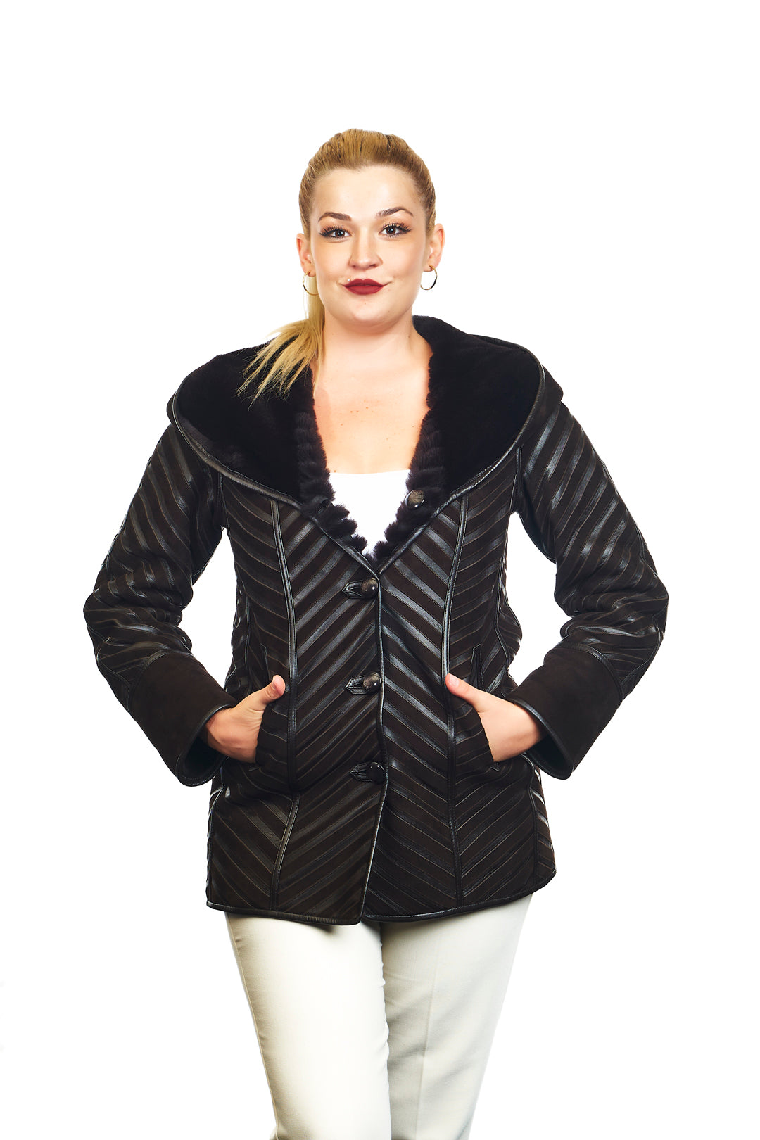 Freya Reversible Merino Napa Blend Leather Coat