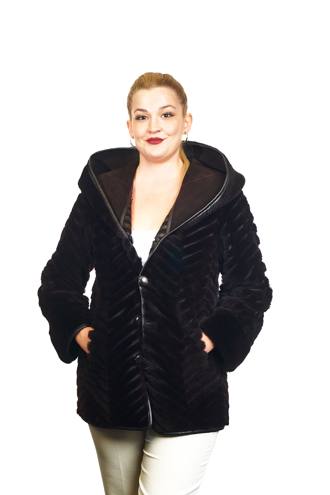 Freya Reversible Merino Napa Blend Leather Coat