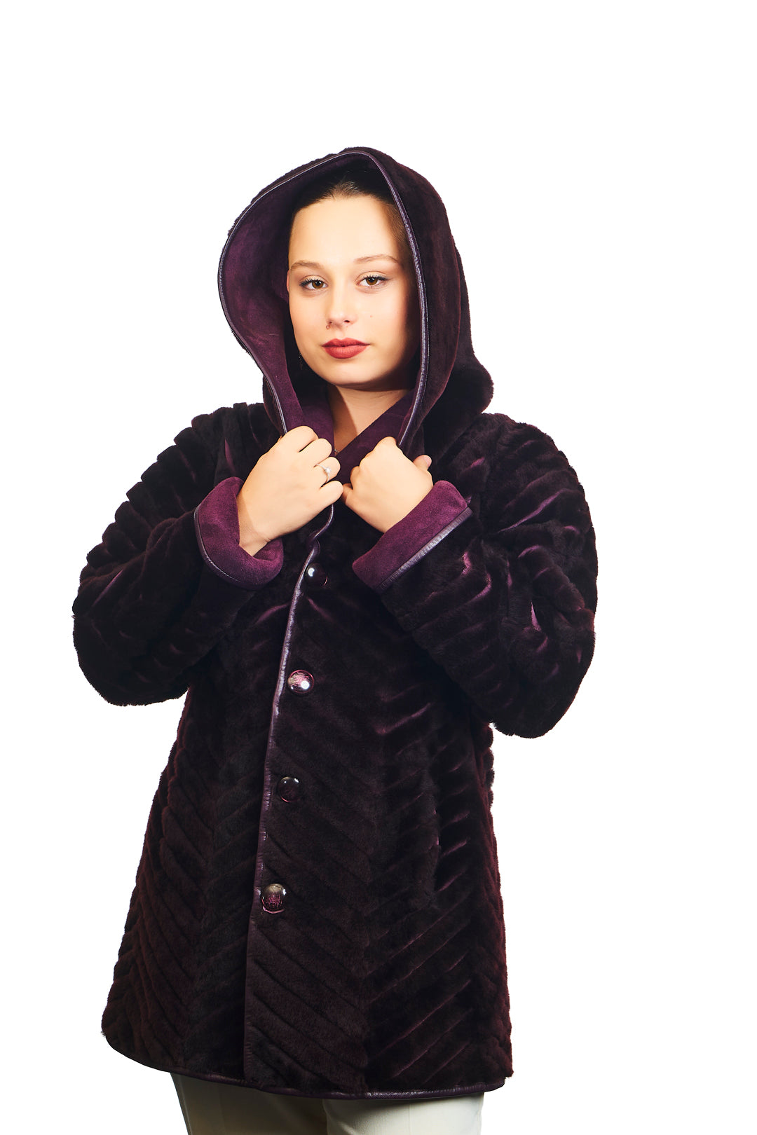 Freya Reversible Merino Napa Blend Leather Coat