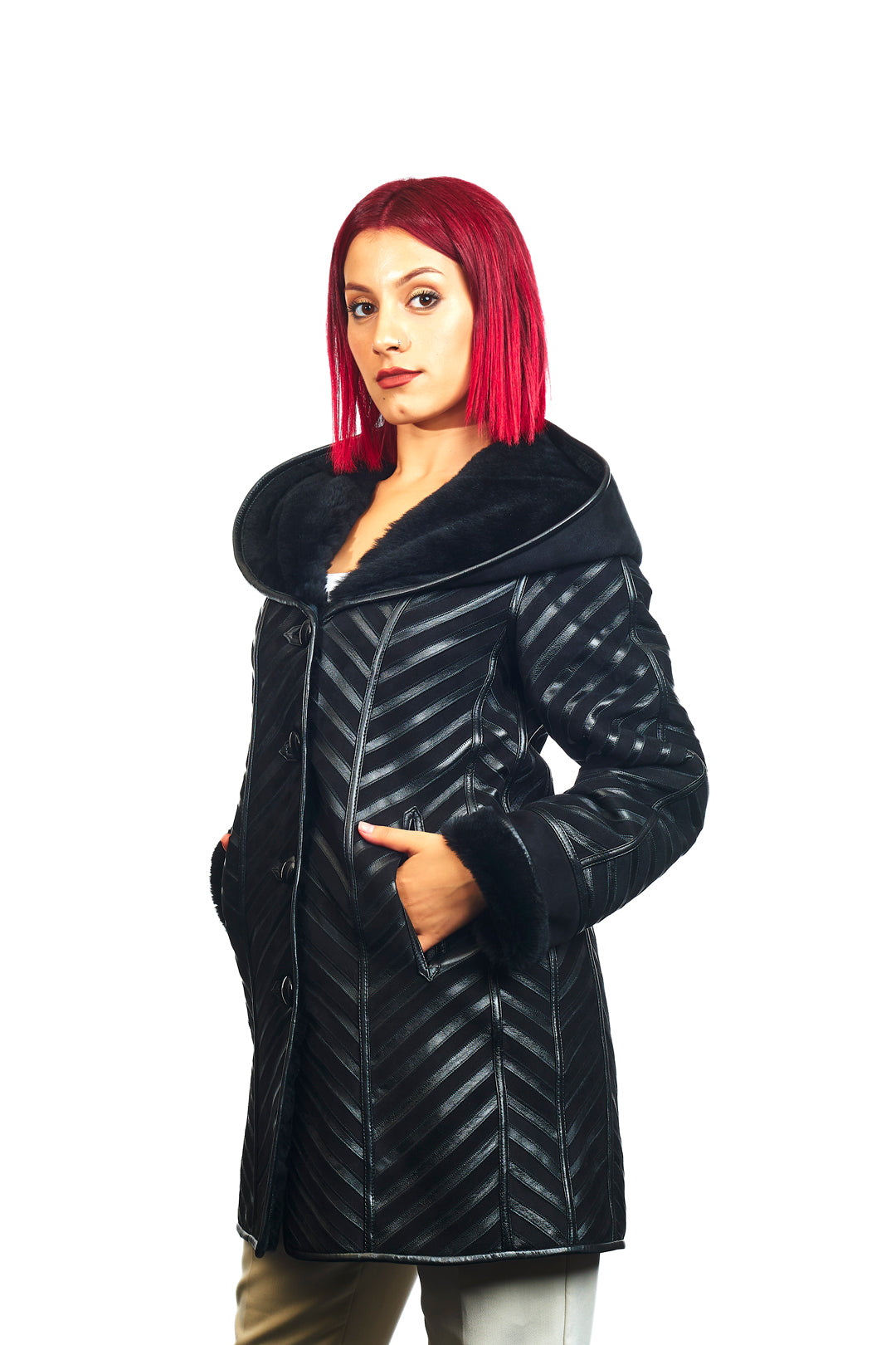 Freya Reversible Merino Napa Blend Leather Coat