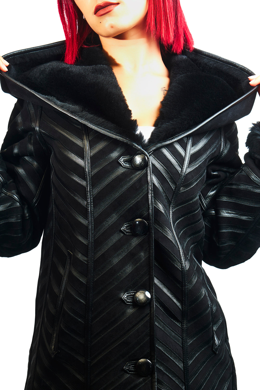 Freya Reversible Merino Napa Blend Leather Coat