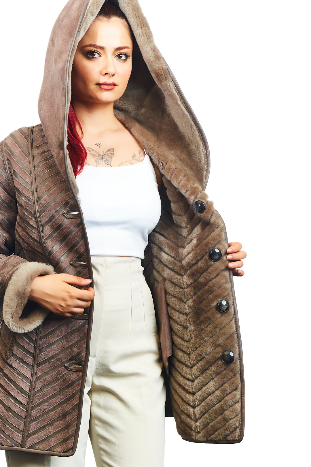 Freya Reversible Merino Napa Blend Leather Coat