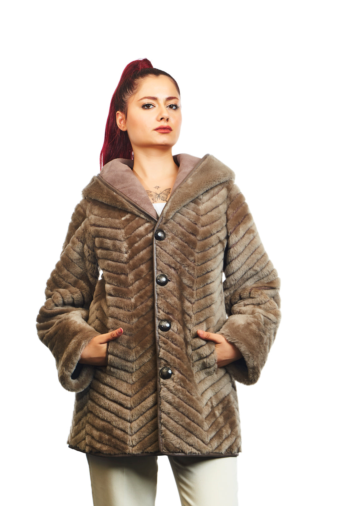 Freya Reversible Merino Napa Blend Leather Coat