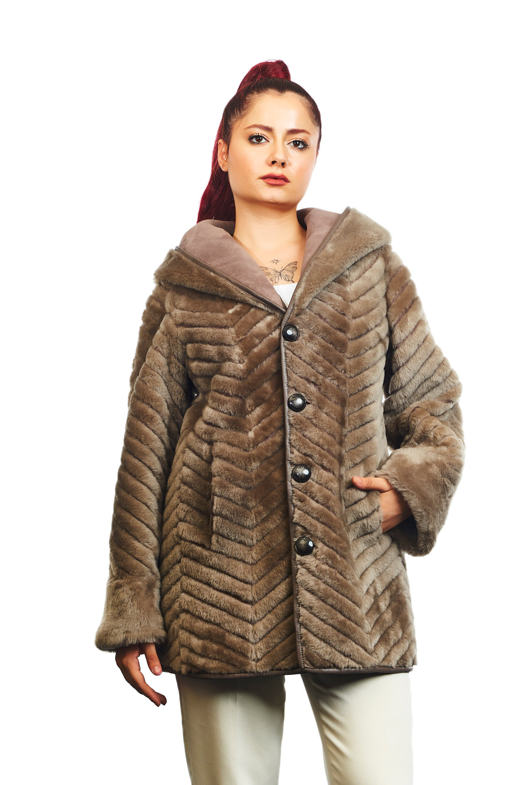 Freya Reversible Merino Napa Blend Leather Coat