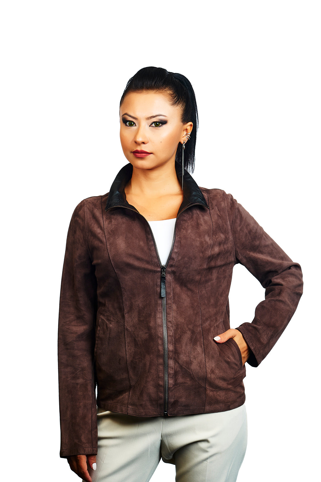 Luna Reversible Suede Leather Jacket