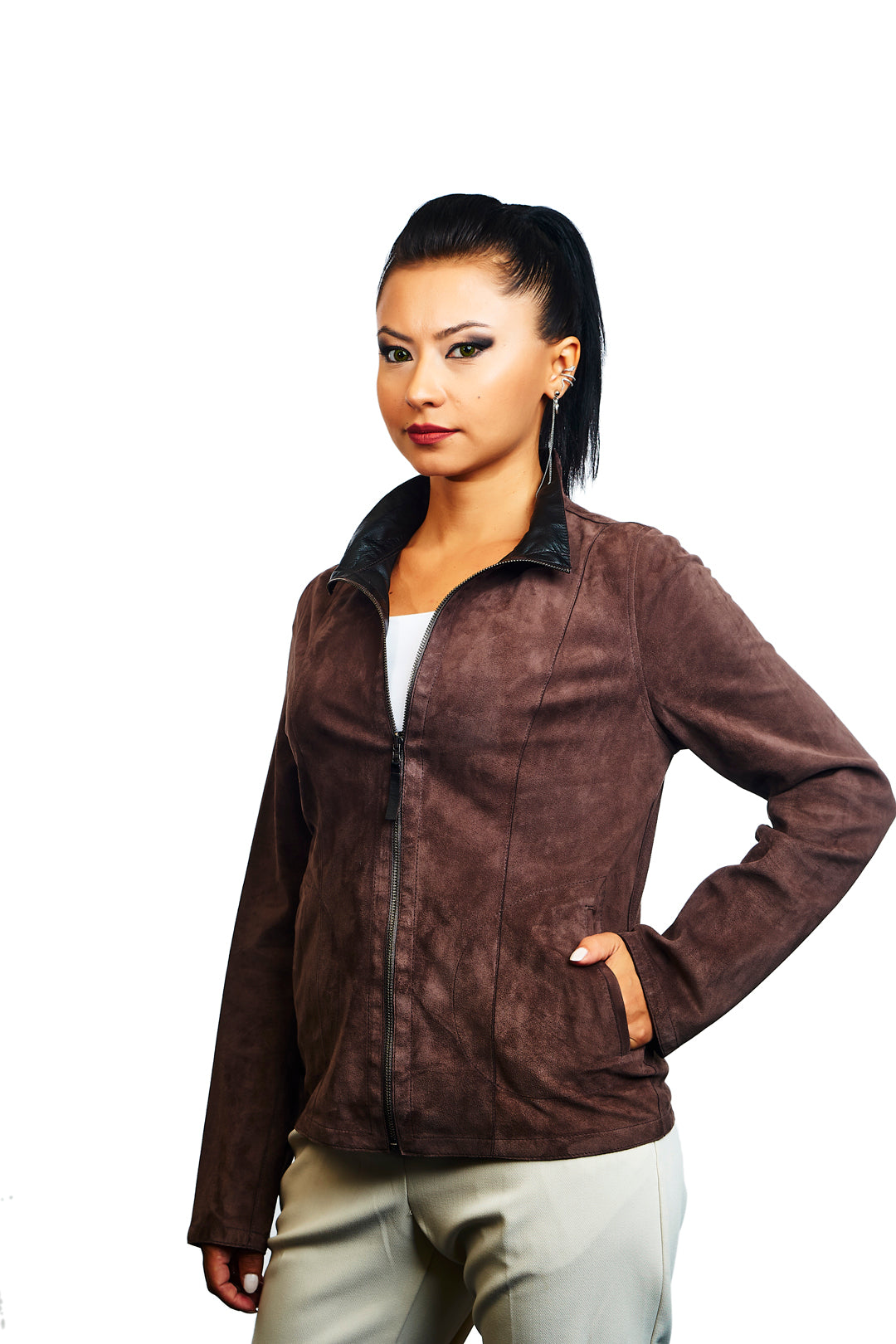 Luna Reversible Suede Leather Jacket