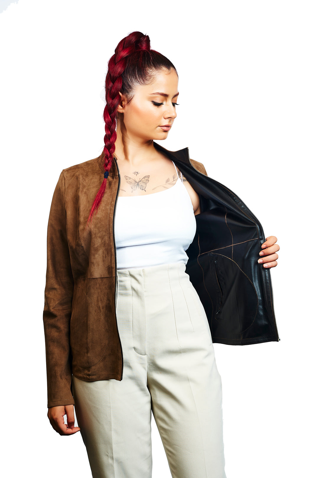 Luna Reversible Suede Leather Jacket