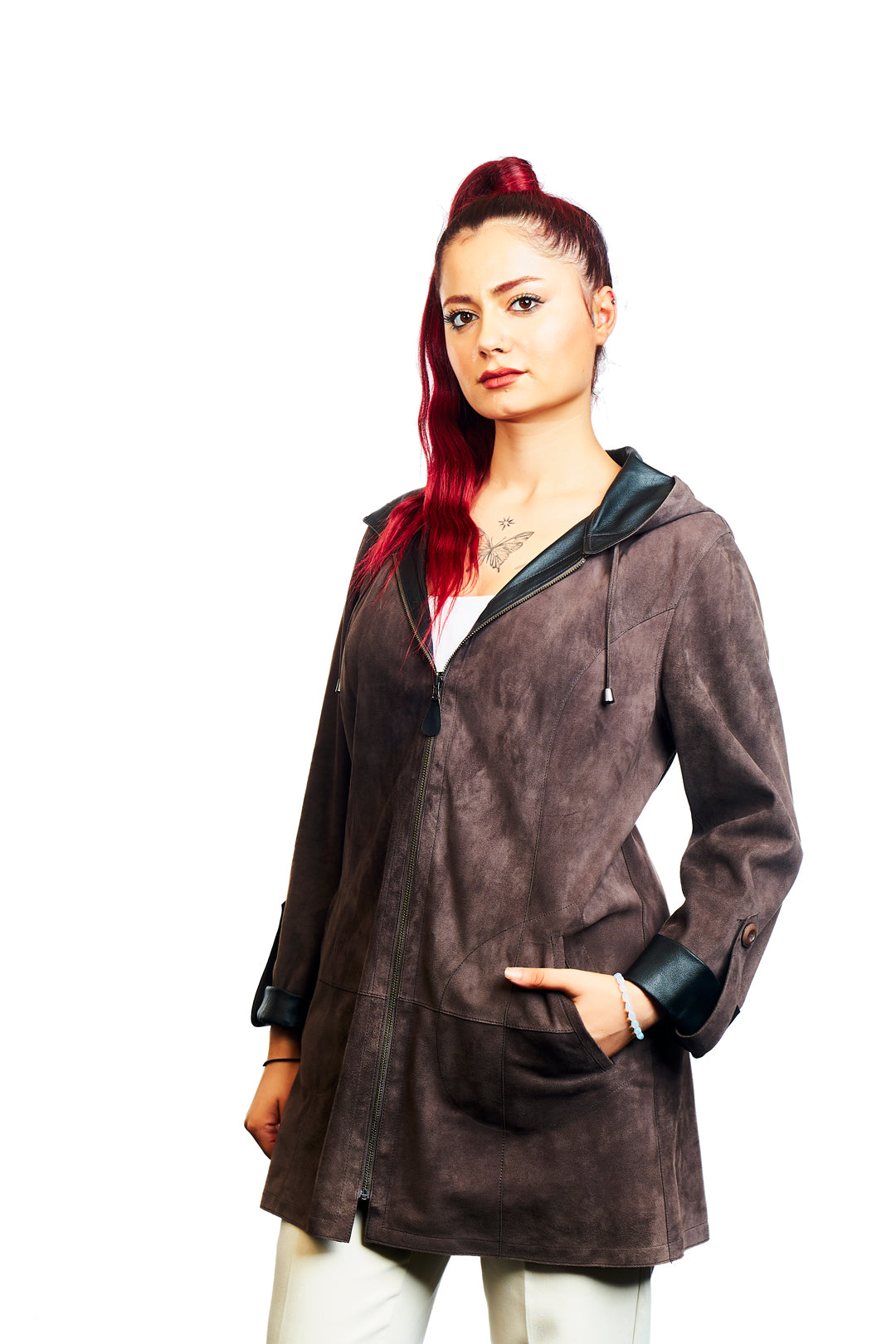 Selene Reversible Suede Leather Jacket