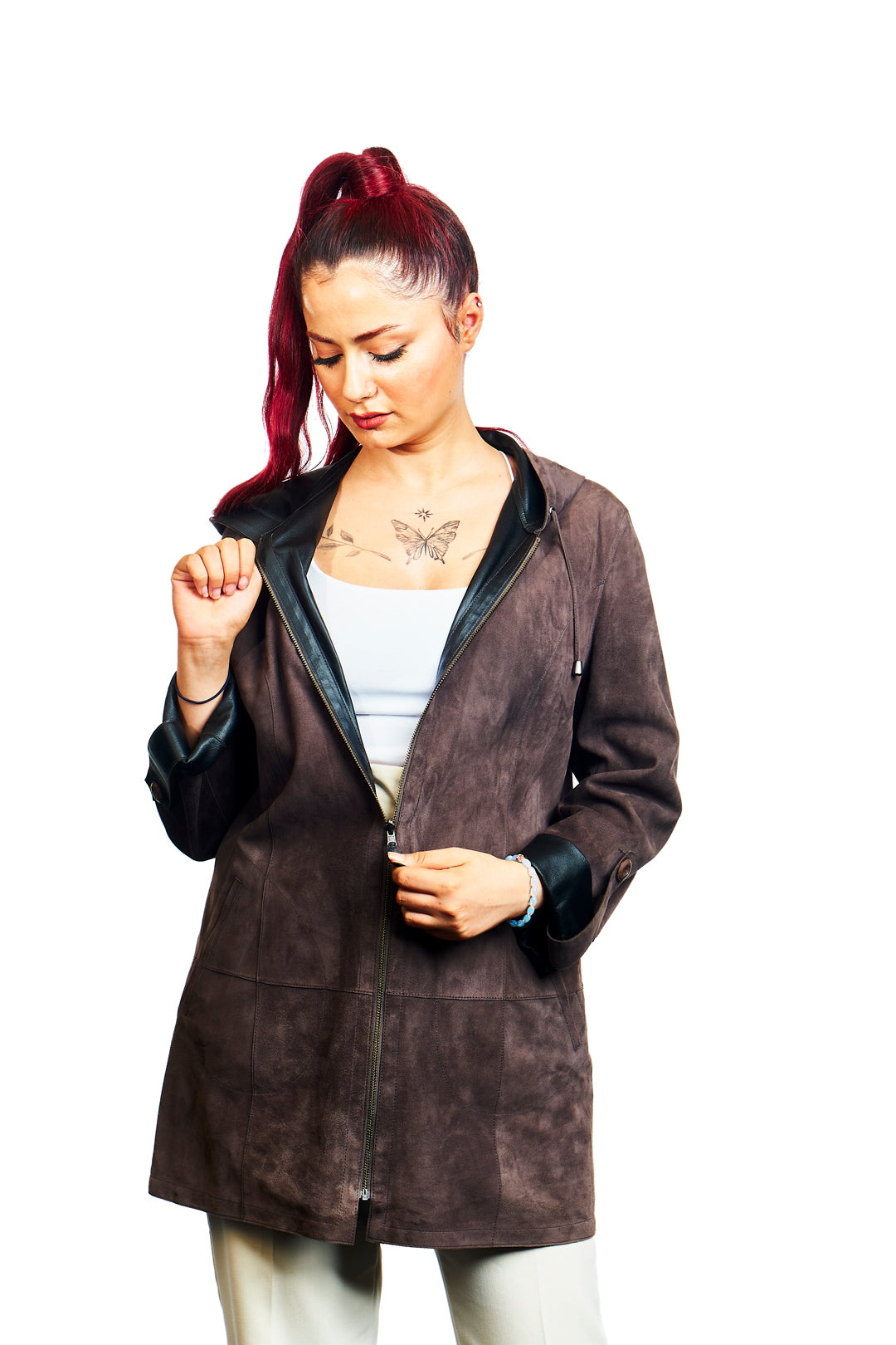 Selene Reversible Suede Leather Jacket