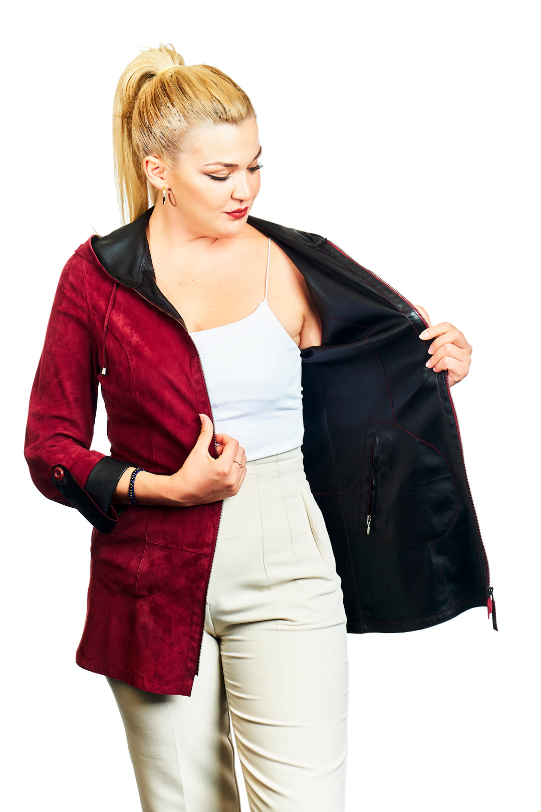 Selene Reversible Suede Leather Jacket