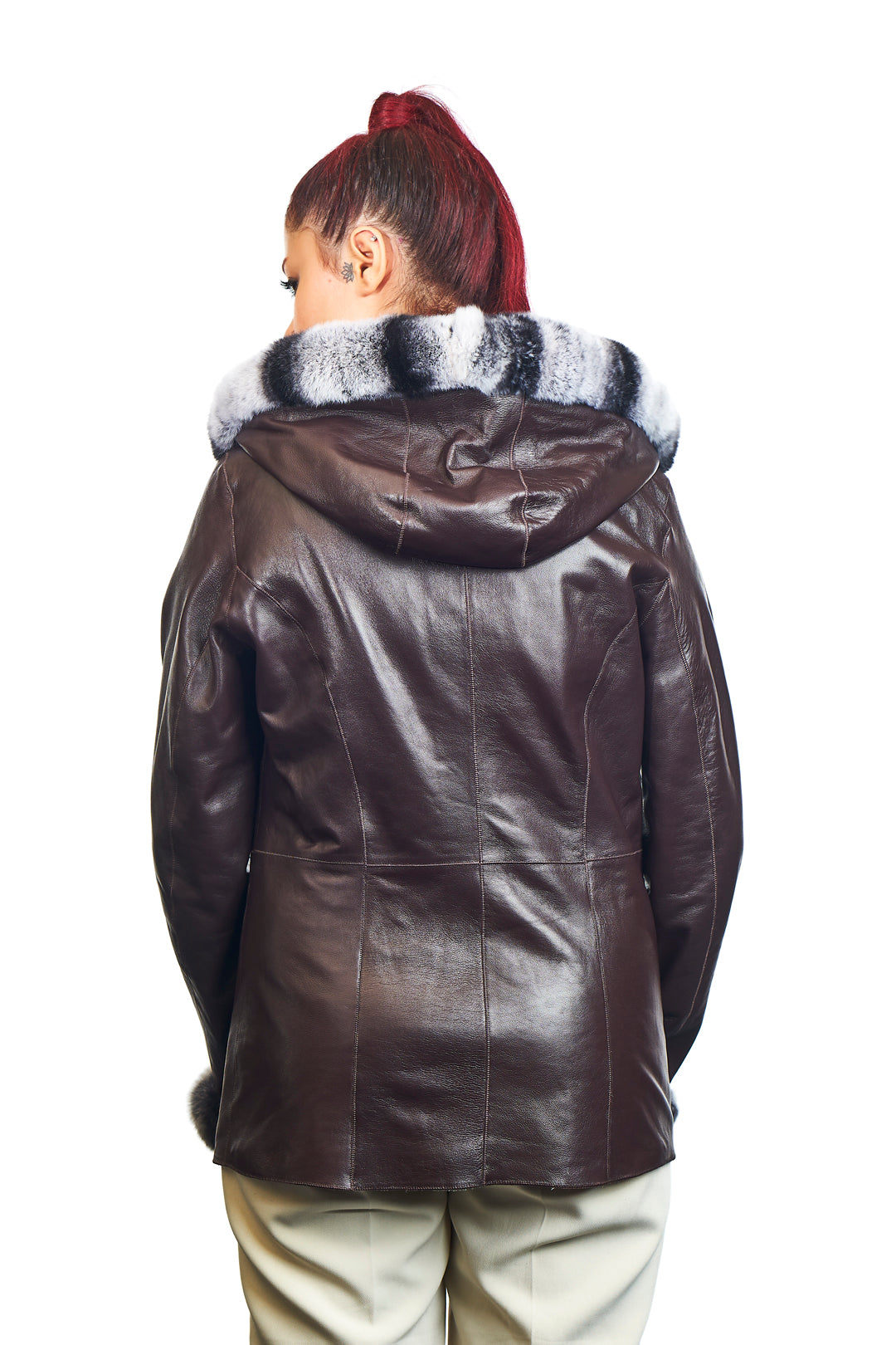 Lydia Reversible Lambskin Rex Rabbit Blend Fur Coat