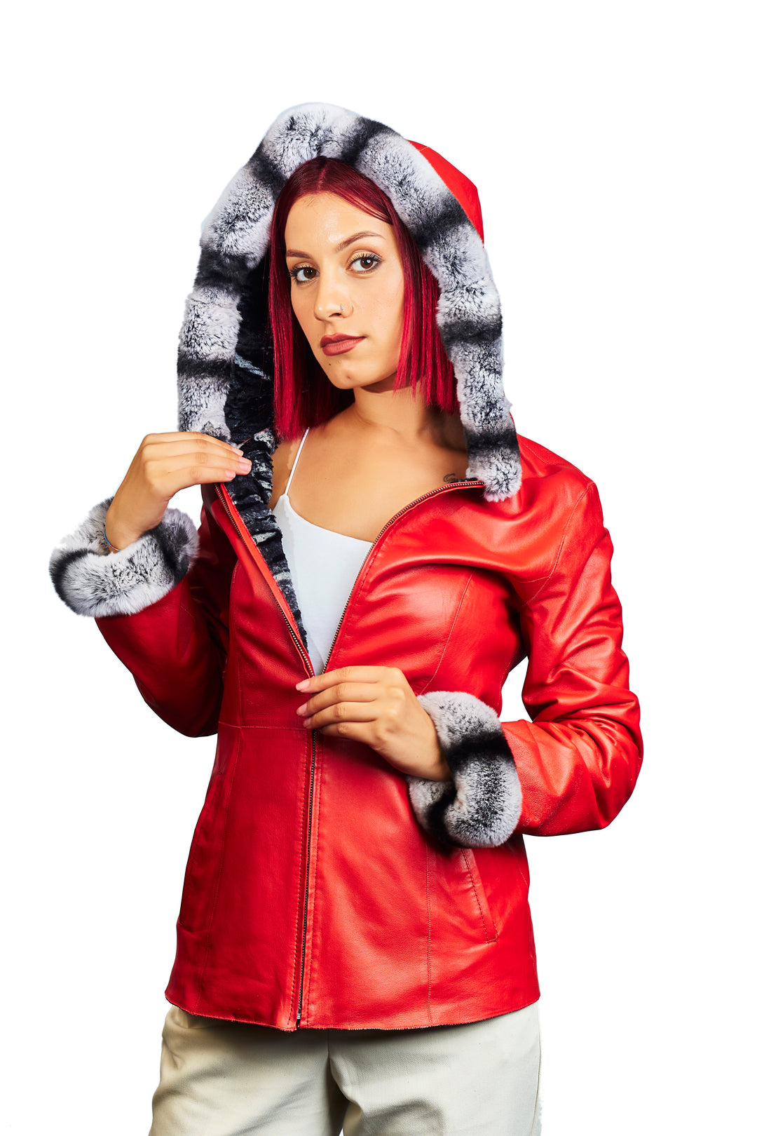 Lydia Reversible Lambskin Rex Rabbit Blend Fur Coat
