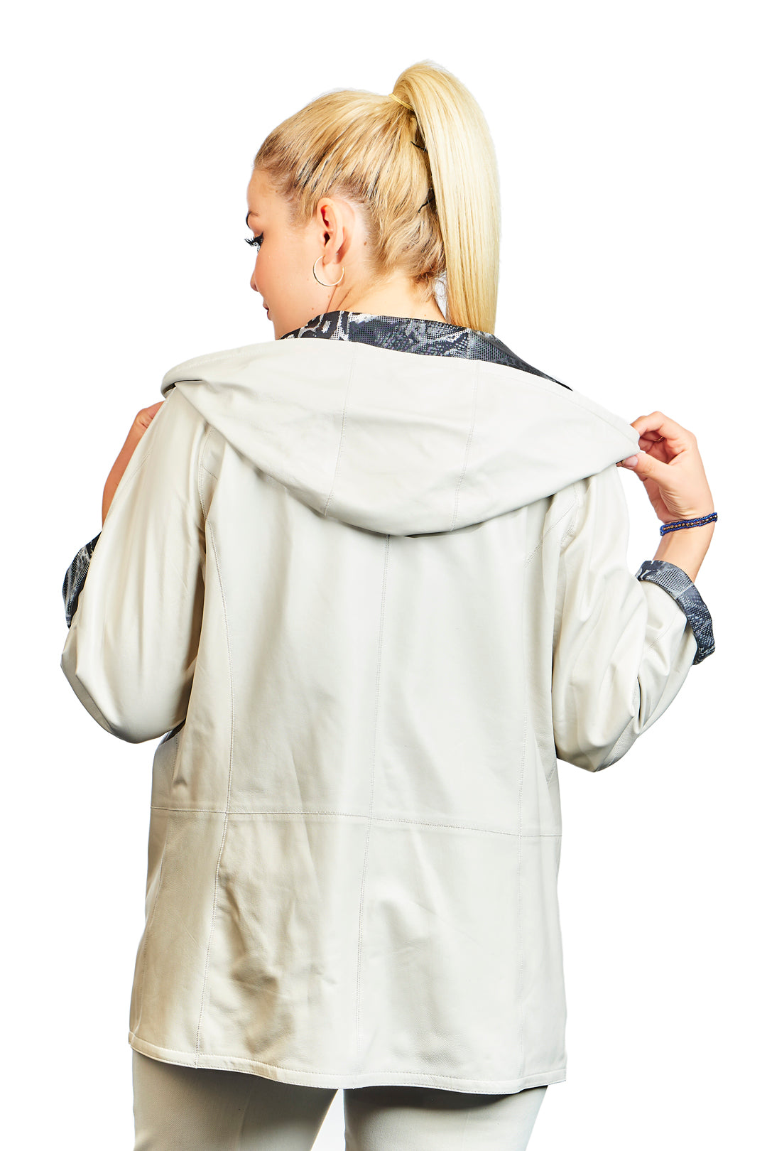 Friga Reversible Oversized Leather Jacket