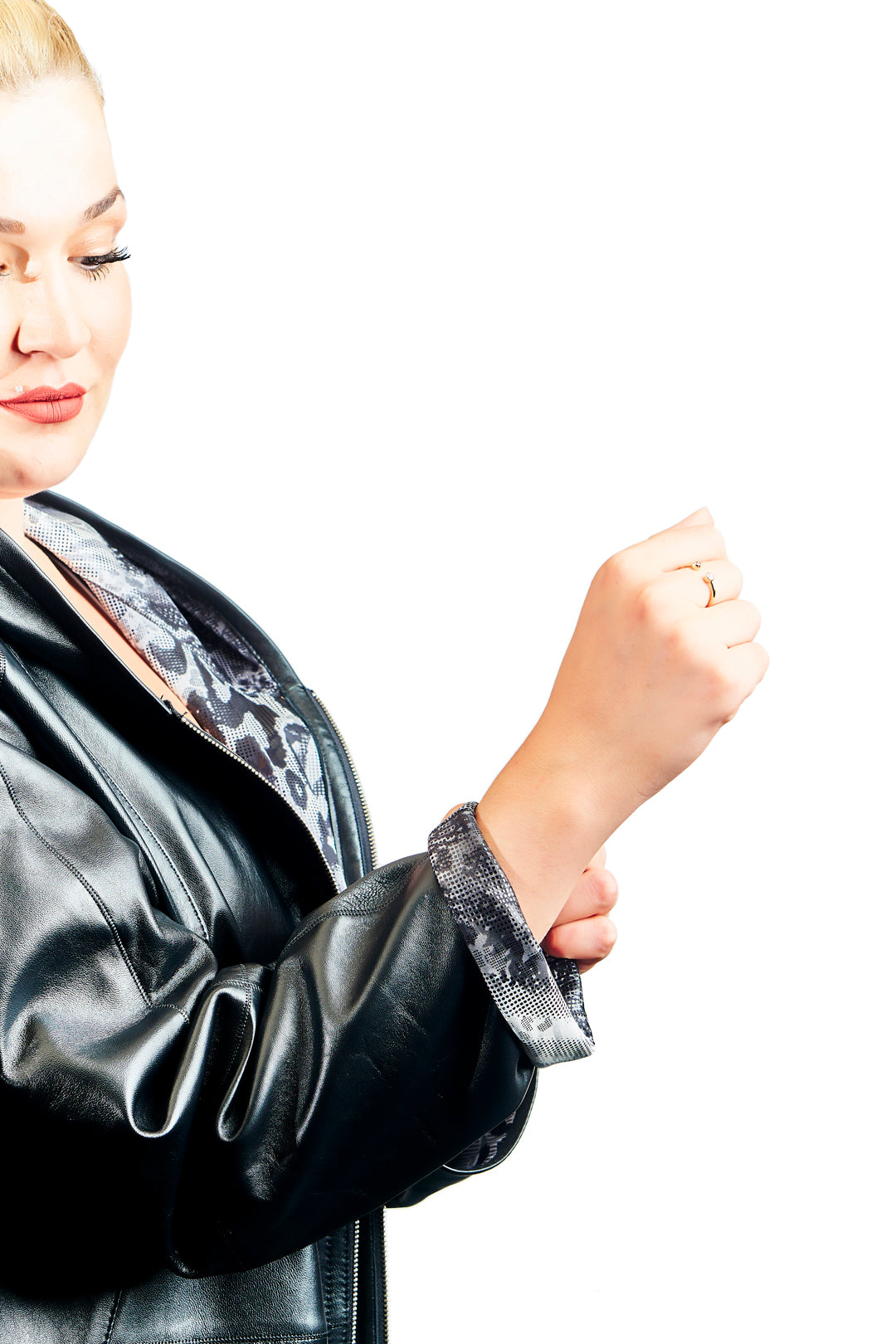 Friga Reversible Oversized Leather Jacket