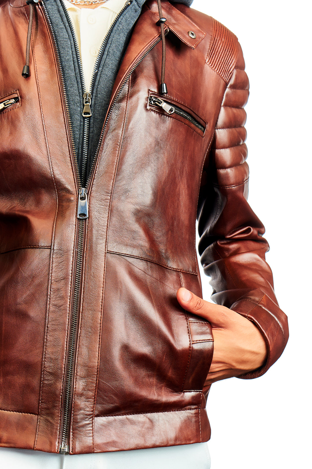 Argus Removable Hooded Leather Jacket