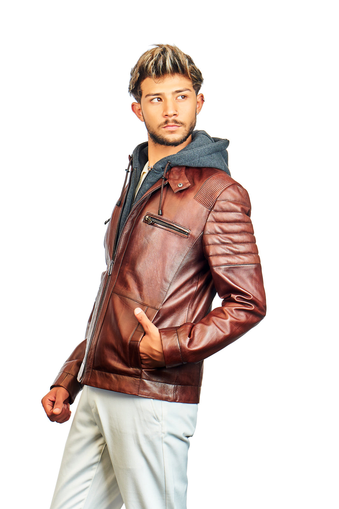 Argus Removable Hooded Leather Jacket