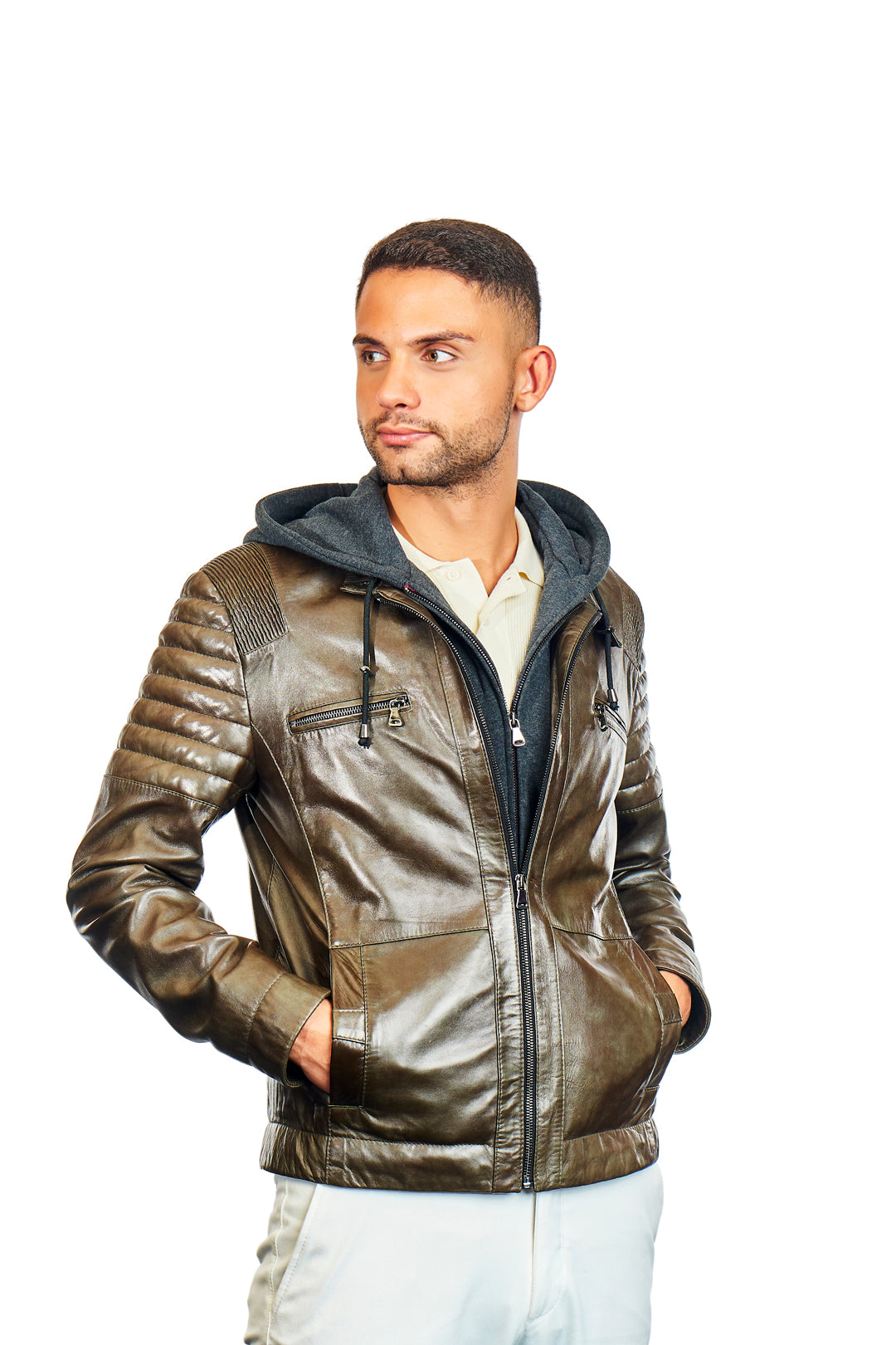 Argus Removable Hooded Leather Jacket