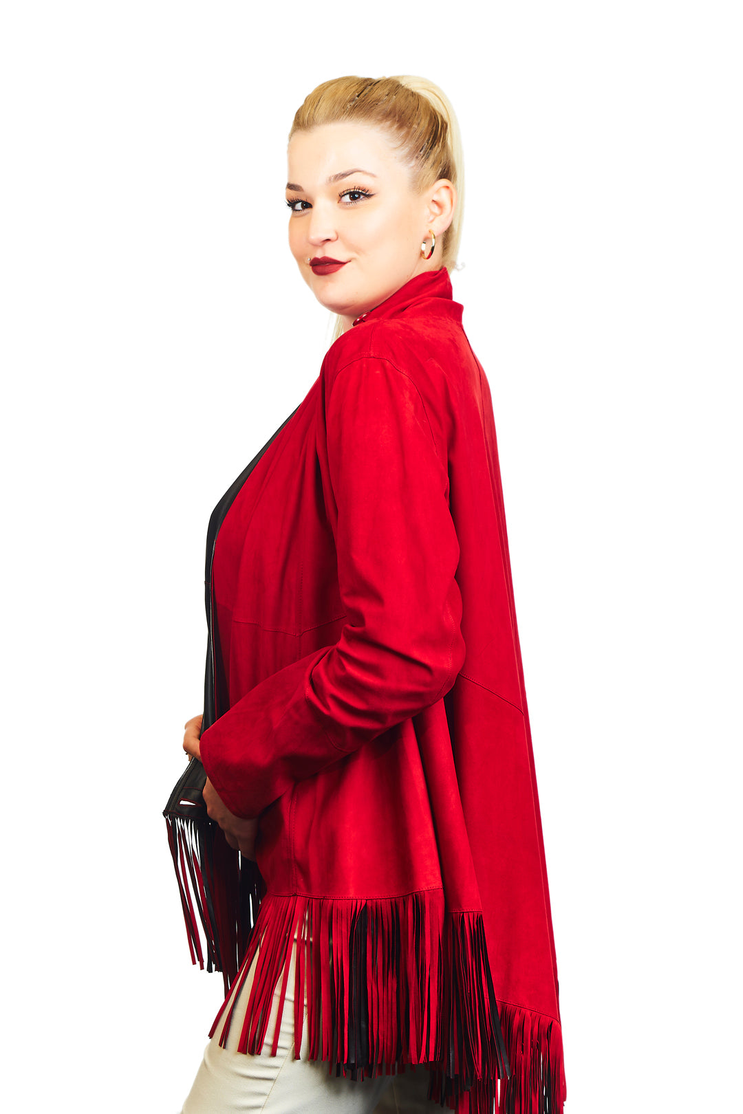 Athena Suede Leather Poncho