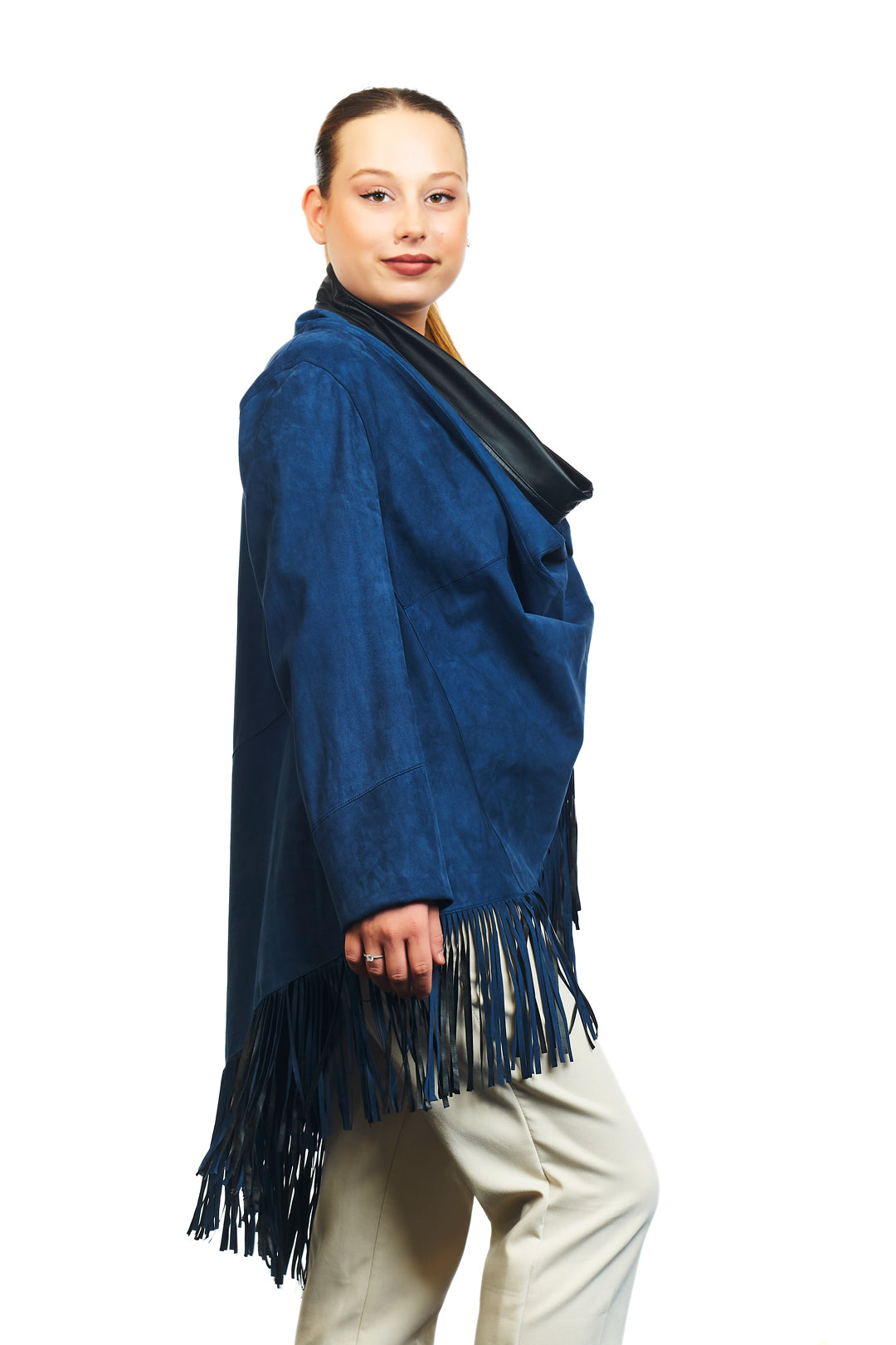 Athena Suede Leather Poncho