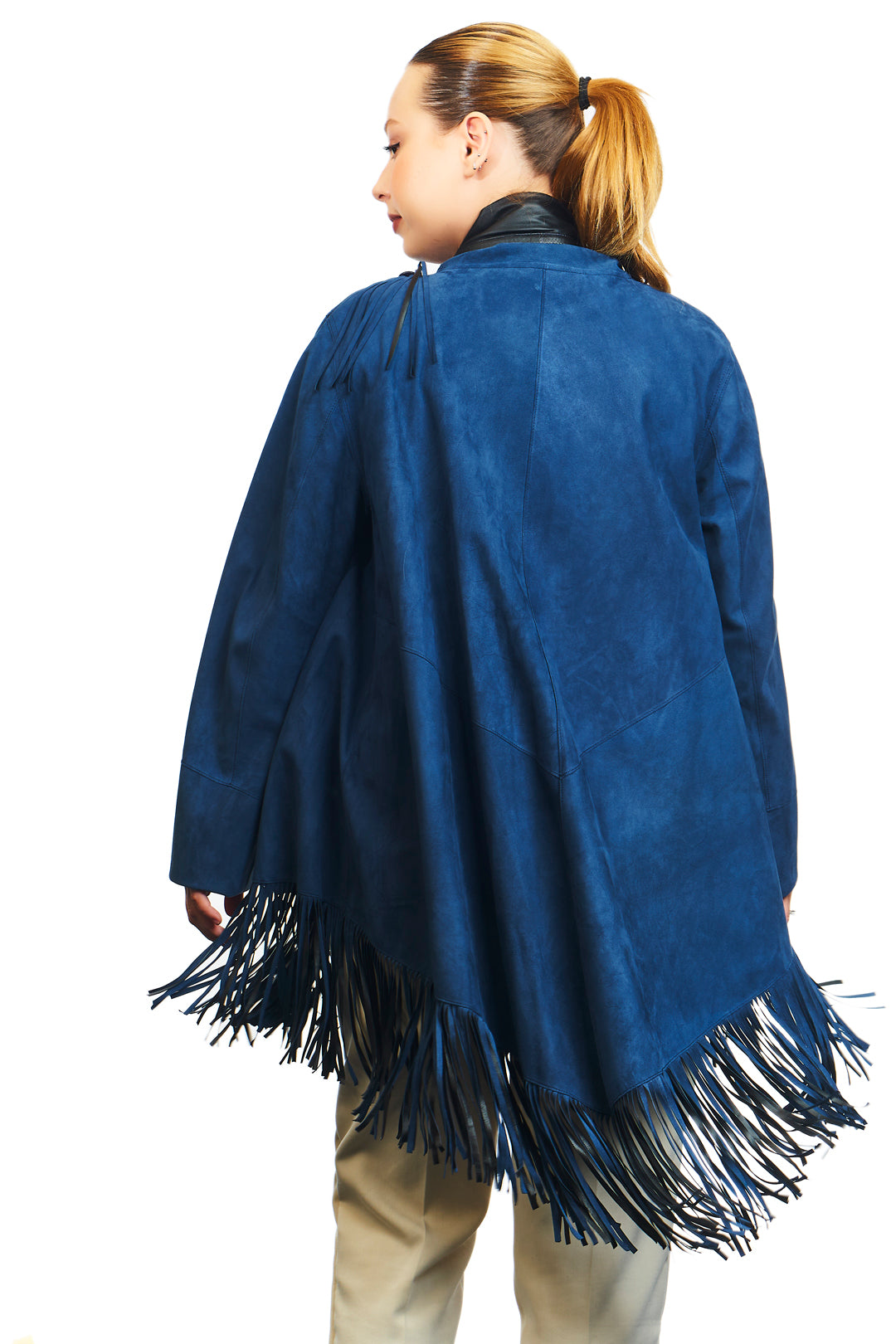 Athena Suede Leather Poncho