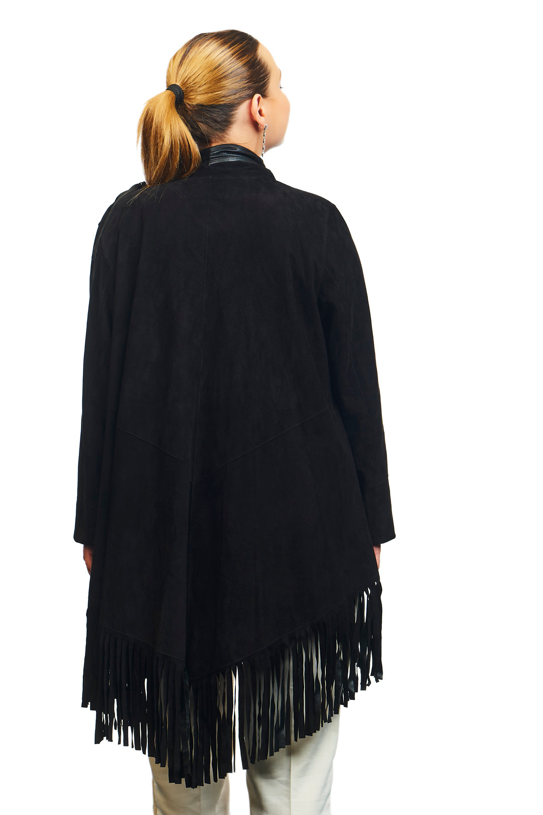 Athena Suede Leather Poncho