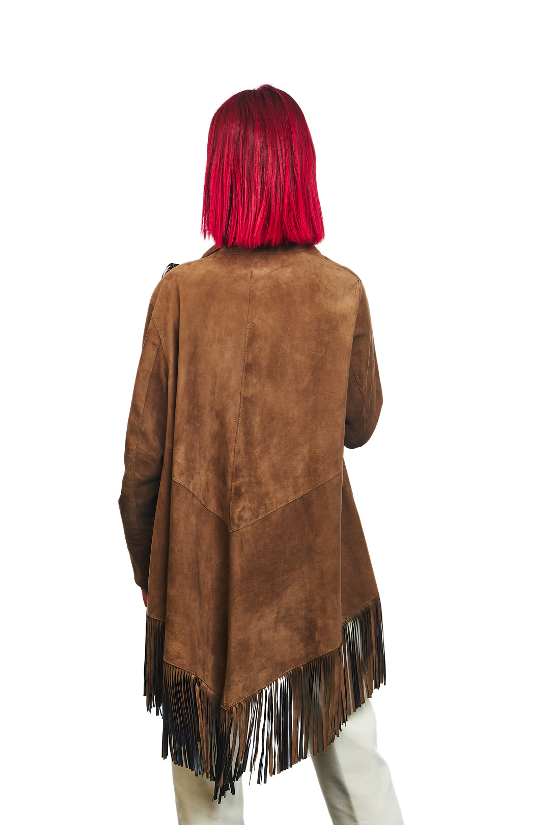Athena Suede Leather Poncho
