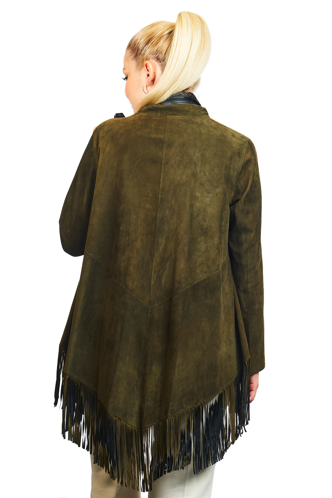 Athena Suede Leather Poncho