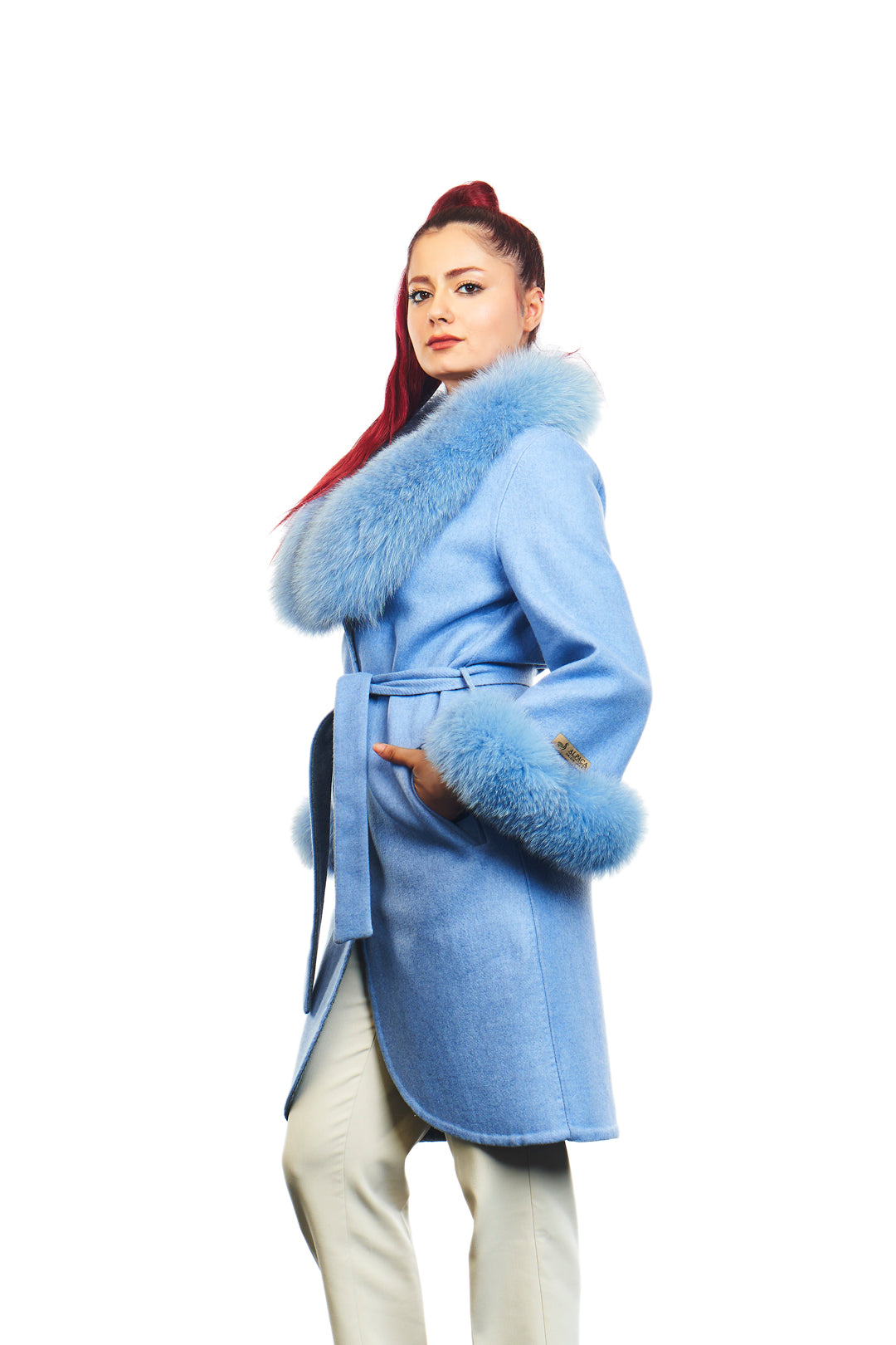 Iris Alpaca Fox Blend Wool Coat