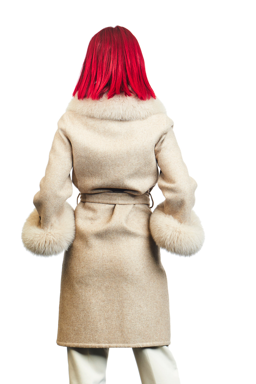 Iris Alpaca Fox Blend Wool Coat