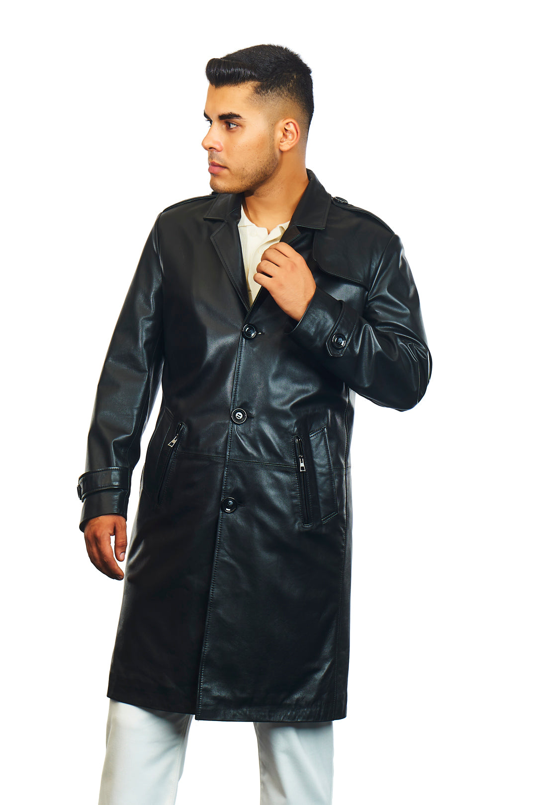 Titan Leather Trench Coat