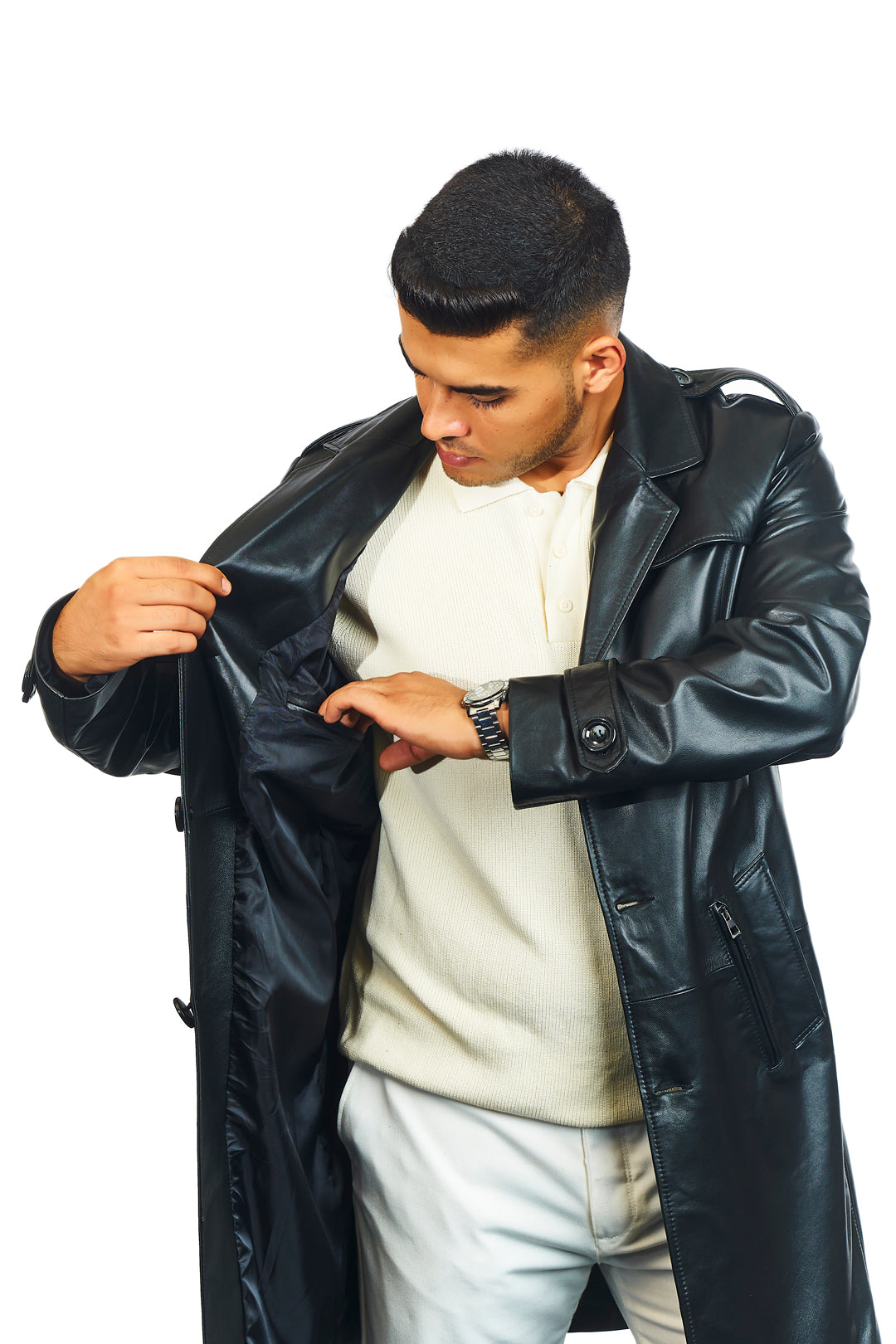 Titan Leather Trench Coat