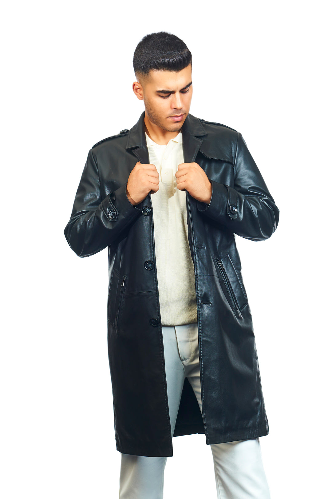 Titan Leather Trench Coat